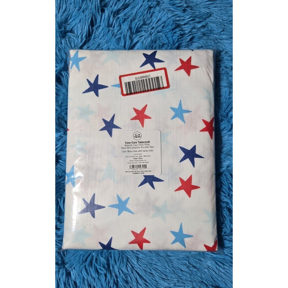 Sun Squad Easy Care Stars Tablecloth 84" x 60" Rectangular/Oblong